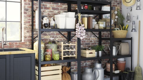 A garage or cupboard with a BROR cabinet.