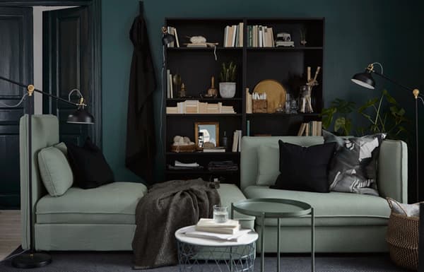 A GIF shows the function of several different lamps in a living room.