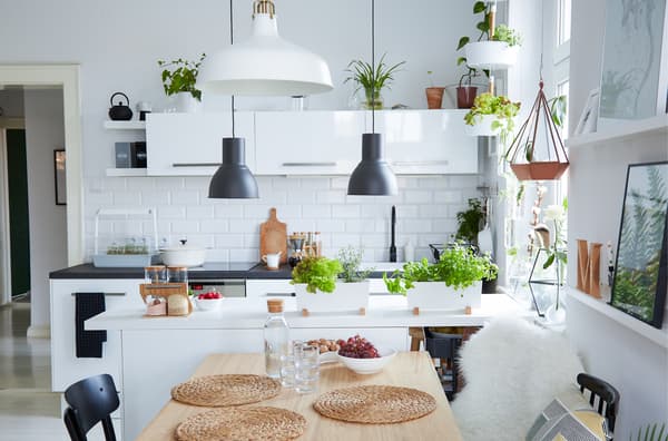 A kitchen island creates a multipurpose space the family can share.