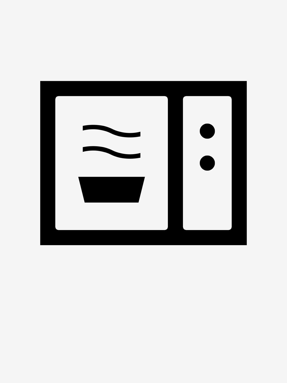 A microwave-safe symbol in black