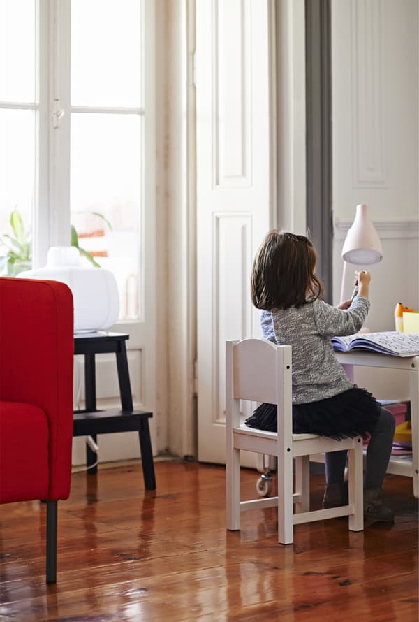 A mini desk for a mini artist.