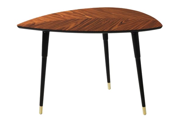 A product picture of the IKEA LÖVBACKEN dark wood table, sold at IKEA in 1956 and the first to be sold in a flat-pack.