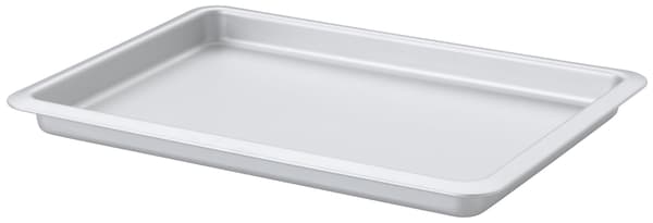 A silver baking tin.