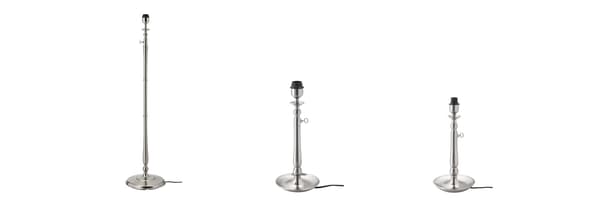 A silver floor lamp, an 18