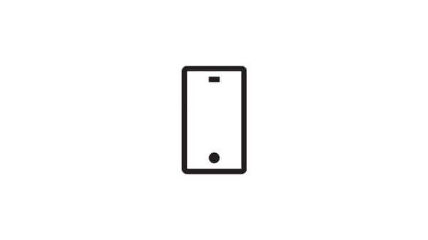 A smartphone icon symbolizes pickup process from IKEA Lockers.