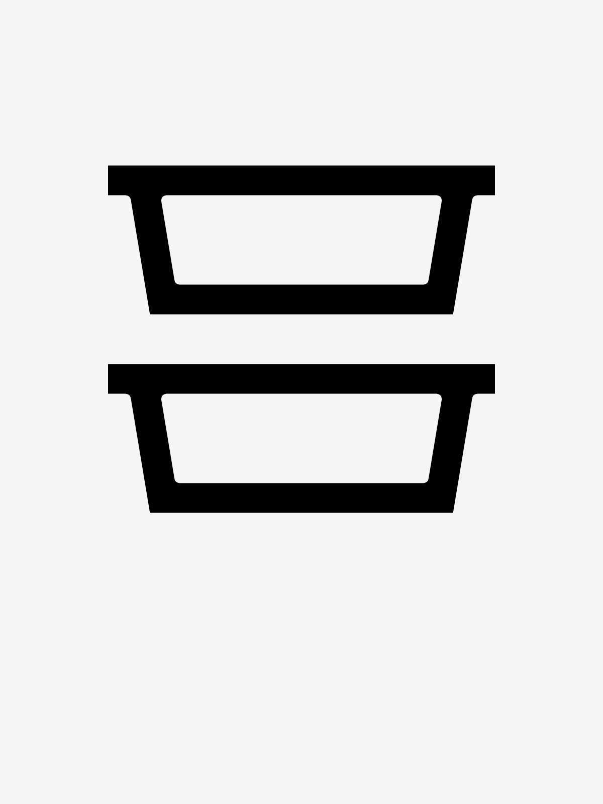 A stackable symbol in black