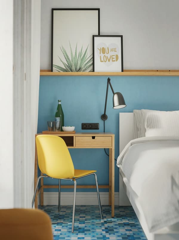 A student room featuring a NORDKISA dressing table