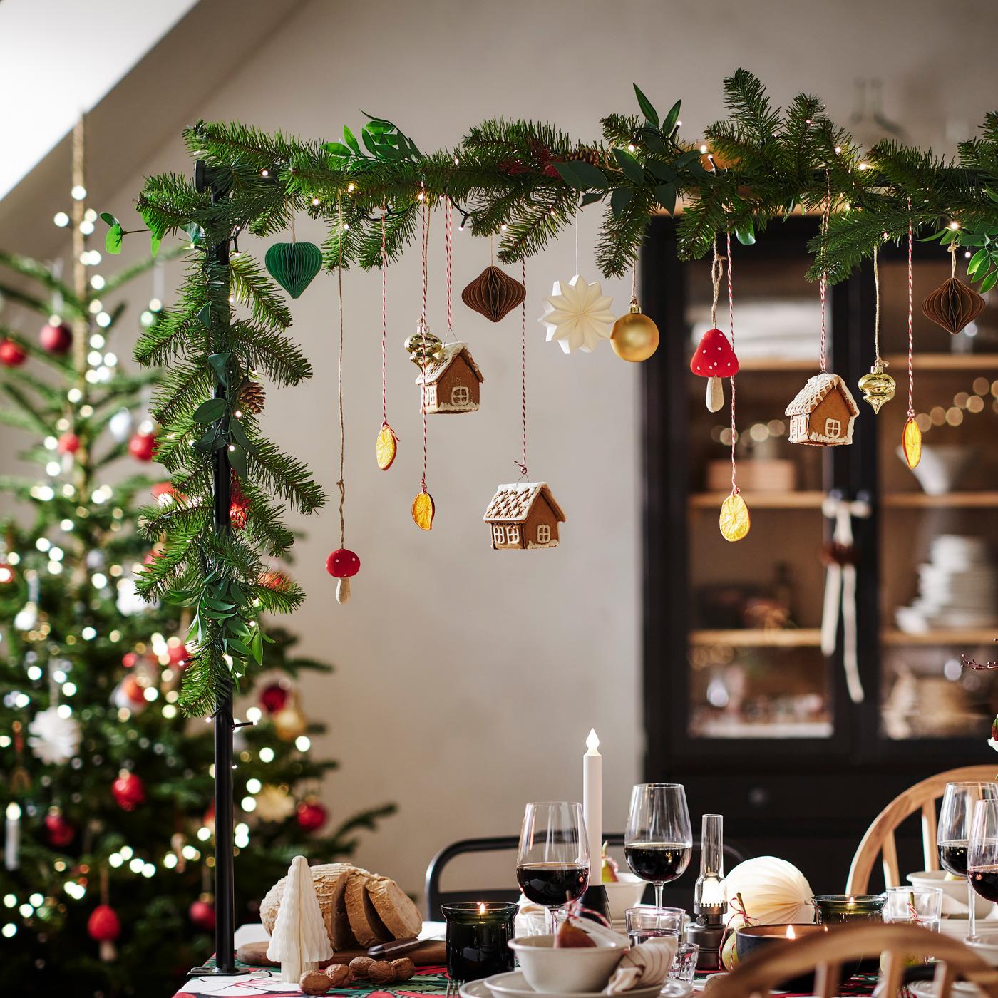 A table with Christmas decoration