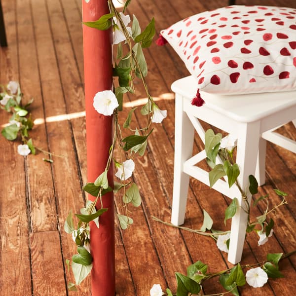 A wooden dining chair for a wedding