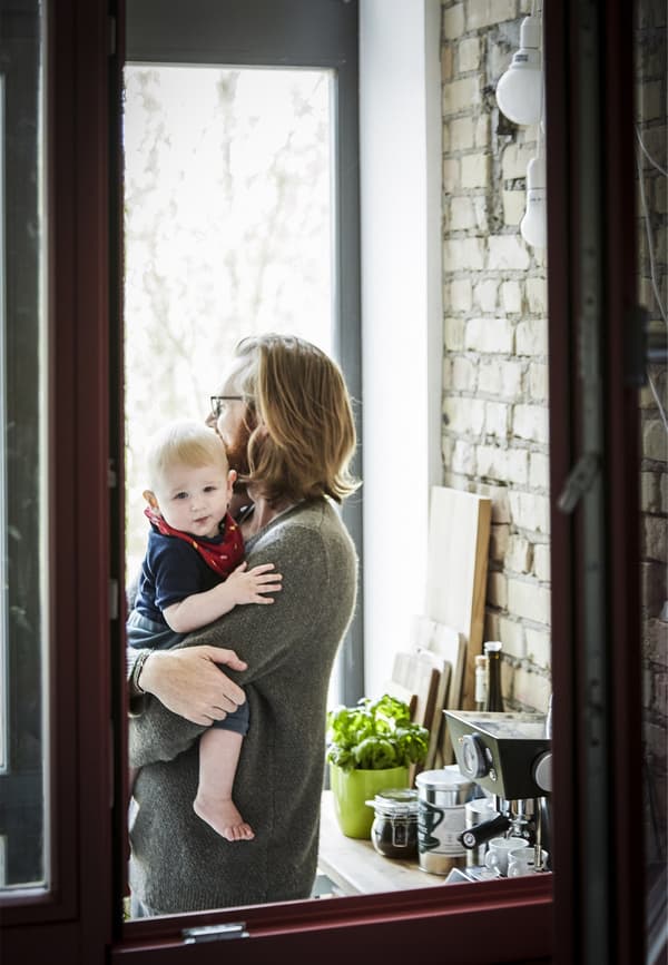 Adam with his son, Louie.