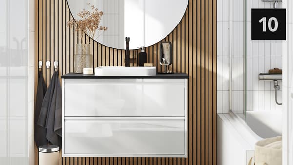 ÄNGSJÖN bathroom – An addition to your sustainable bathroom with a 10-year guarantee.