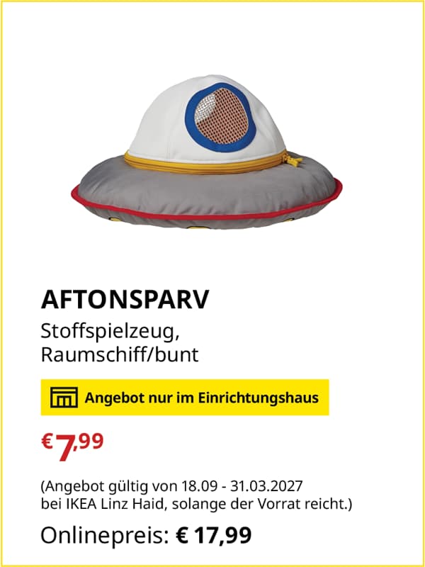 AFTONSPARV Stoffspielzeug, 
Raumschiff/bunt