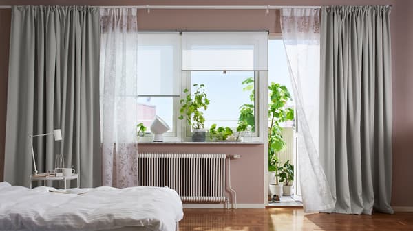 AINA Curtains, 1 pair, dark grey