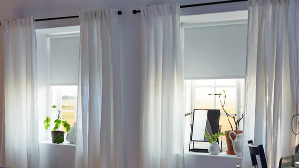 AINA Curtains, 1 pair, white