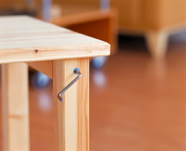 Allan key in a pine stool