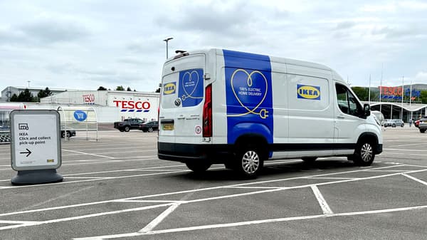 An IKEA van sits in a TESCO car park