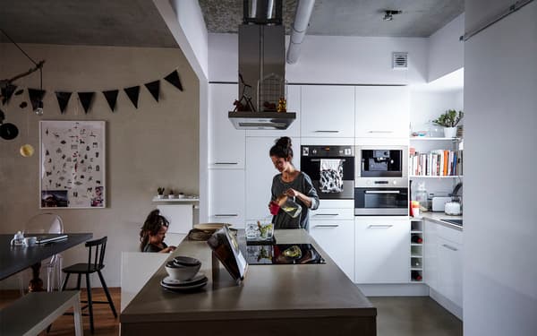 An integrated kitchen and living area makes for easy and fluid family life.
