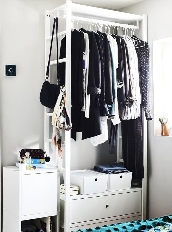 An open wardrobe system.