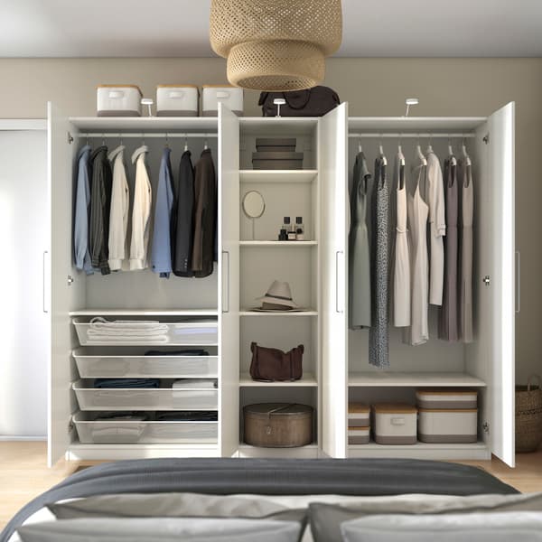 Armoire-penderie à portes coulissantes HAUGA blanche