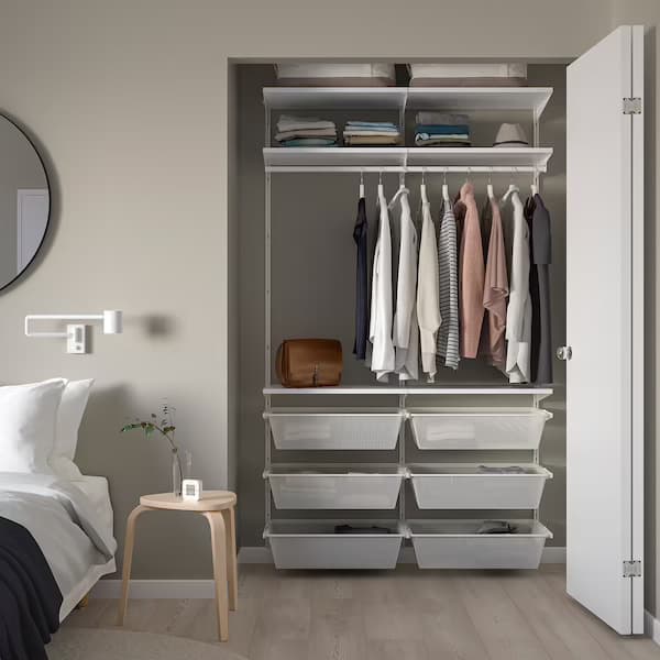Armoire-penderie BOAXEL blanche.