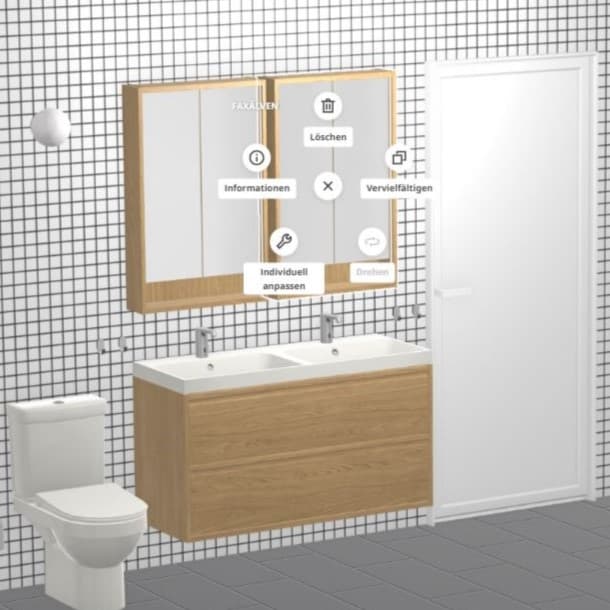 Ausschnitt aus dem IKEA Badezimmerplaner.