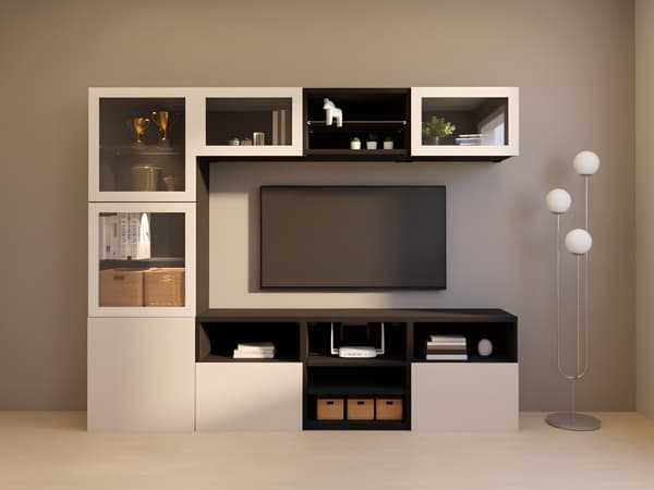 BESTÅ TV storage combination/glass doors