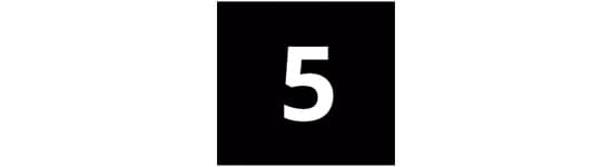 Black and white 5 year guarantee icon