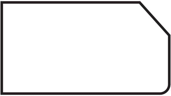 Black and white outline of ful round edge style.
