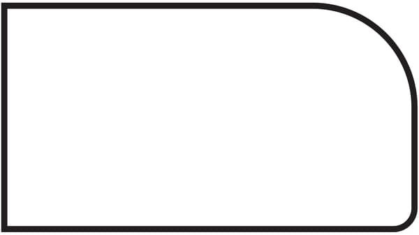 Black and white outline of half round edge style.