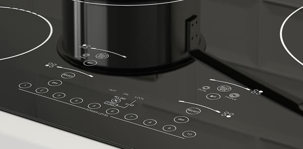 black surface cooktop in kitchen