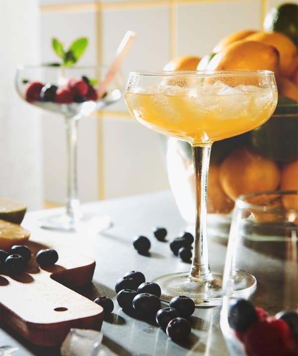 Blend a simple and refreshing ice drink this summer! Try IKEA STORHET champagne coupe in clear glass!