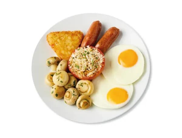 Breakfast with fried eggs