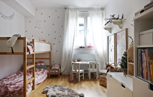 Bunk beds are perfect for siblings who share a room.