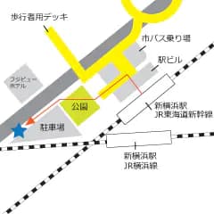 Bus stop at Shinyokohama station