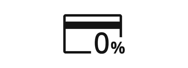 card graphic with 0% symbol
