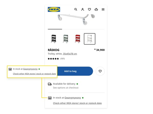 Check stock in nearby store or other stores