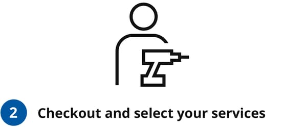 Checkout and select your services
