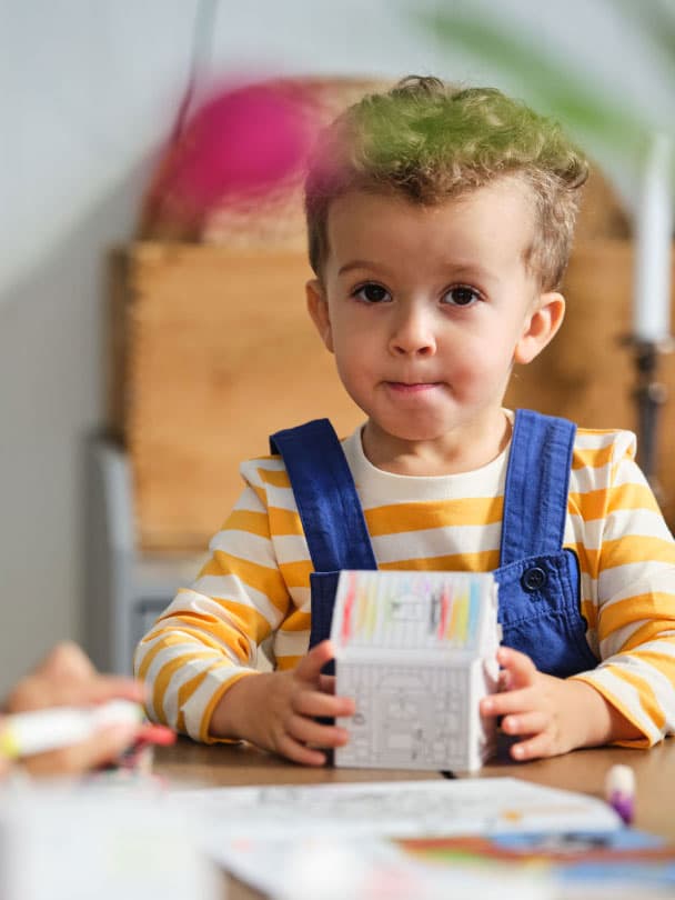 Children finger painting