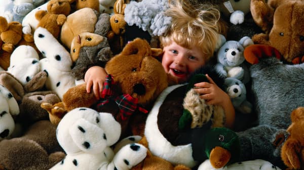 Children playing with soft tot
