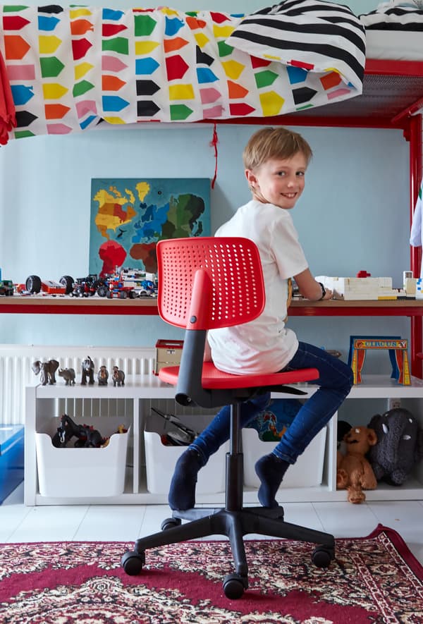 Choose easy-to-reach storage for kids.