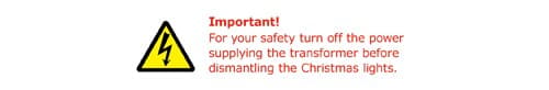 Christmas lighting product caution