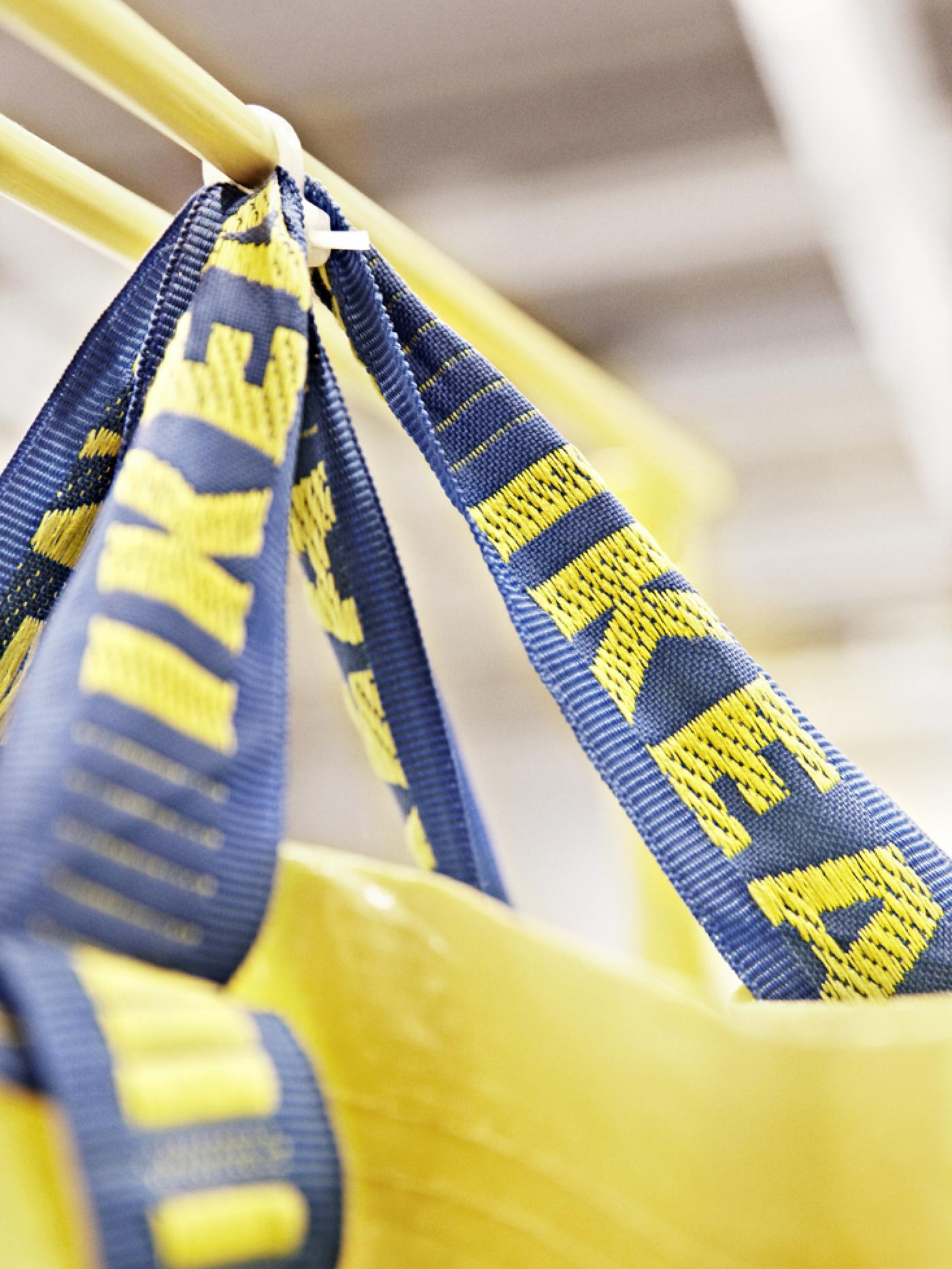 Close-up of IKEA yellow bag