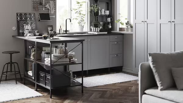 cocina gris moderna