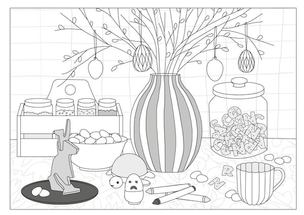 Coloriage pour table de paques