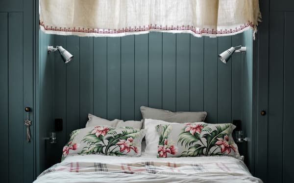 Combine different fabric textures and patterns.