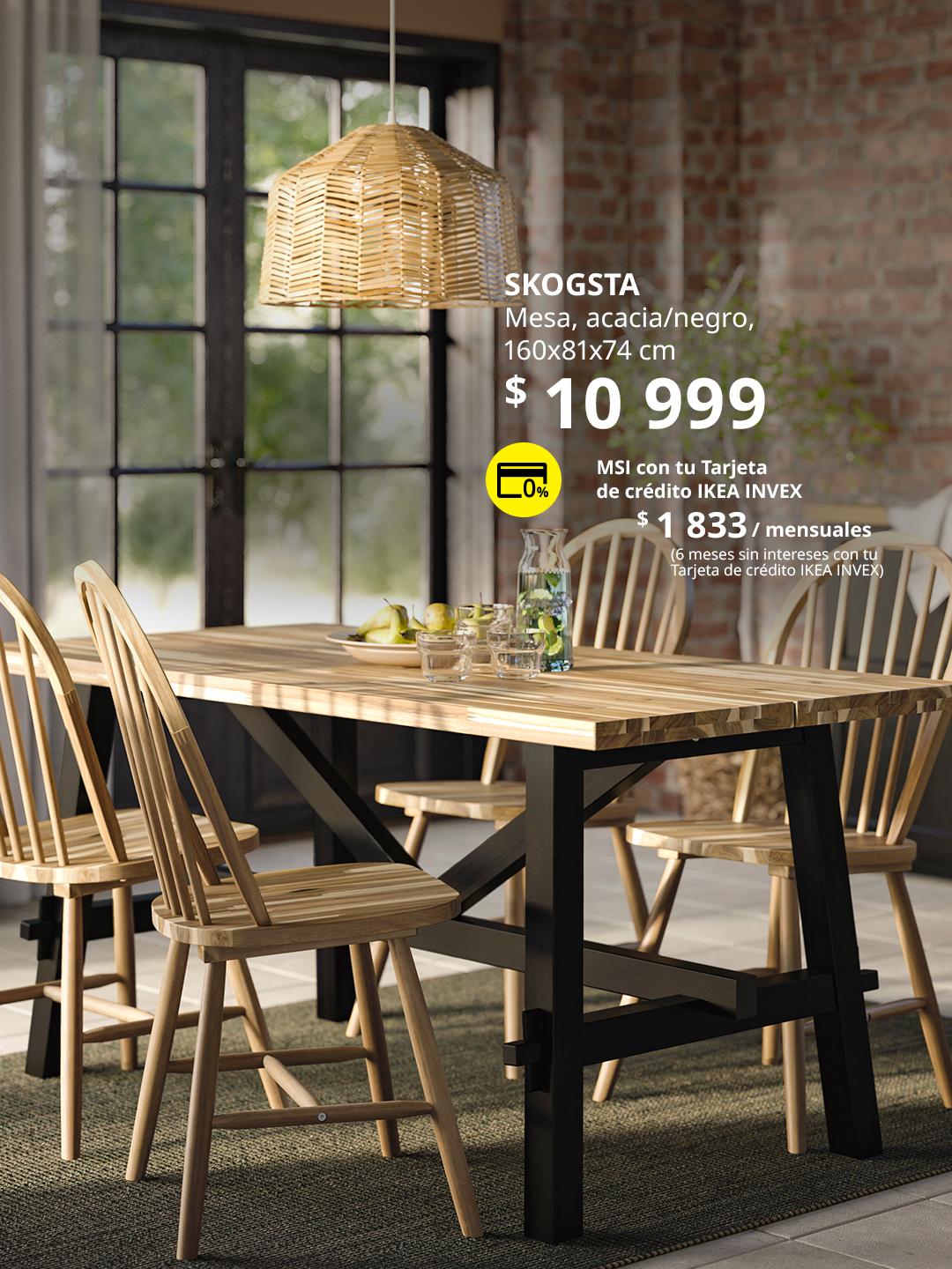 Comedor SKOGSTA madera con negro 