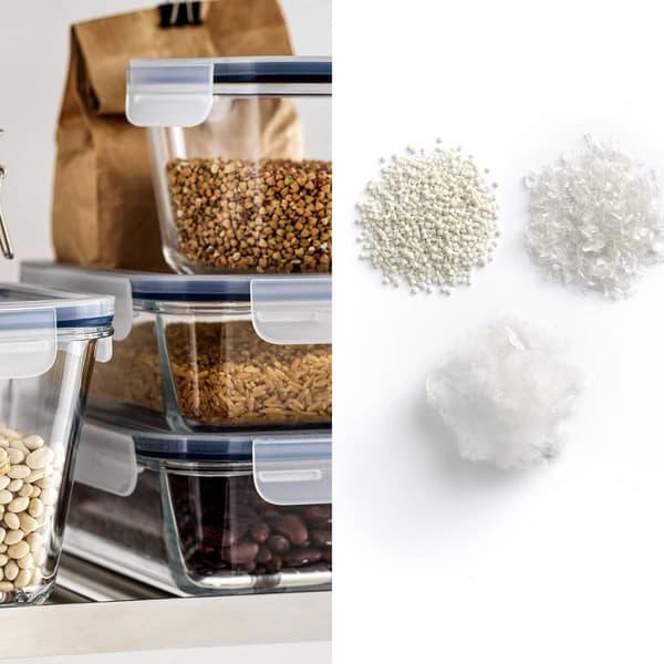 Contenedores de plástico IKEA 365+ para guardar comida y más cosas. Plástico amigable con el medio ambiente.
