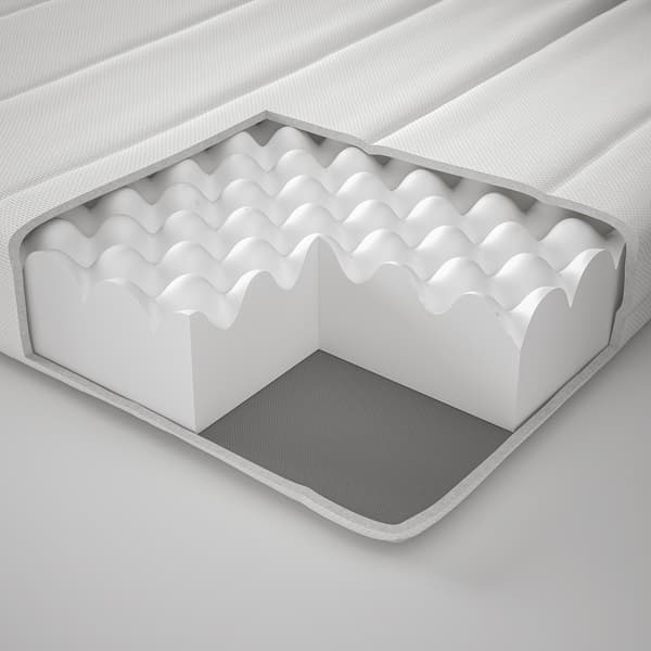 Coupe transversale d'un matelas en mousse et en latex