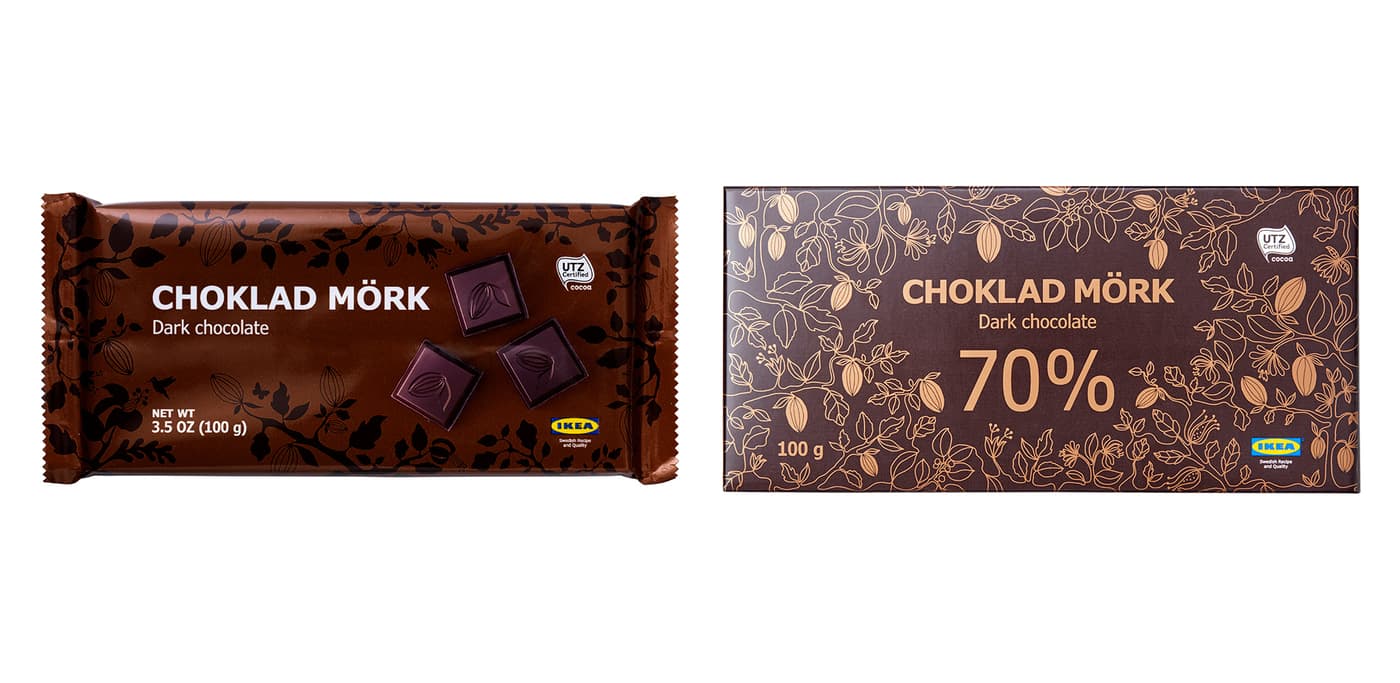 Dark chocolate CHOKLAD MÖRK 60% and CHOKLAD MÖRK 70%