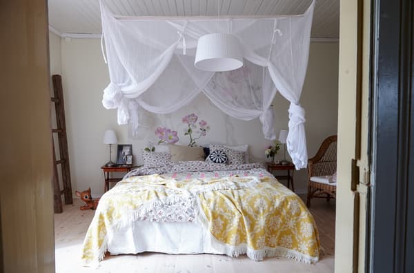 Decorate with textiles for a soothing bedroom.